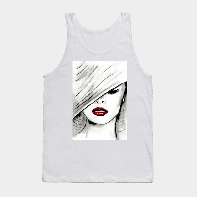 White hat Tank Top by Svetlana Pelin